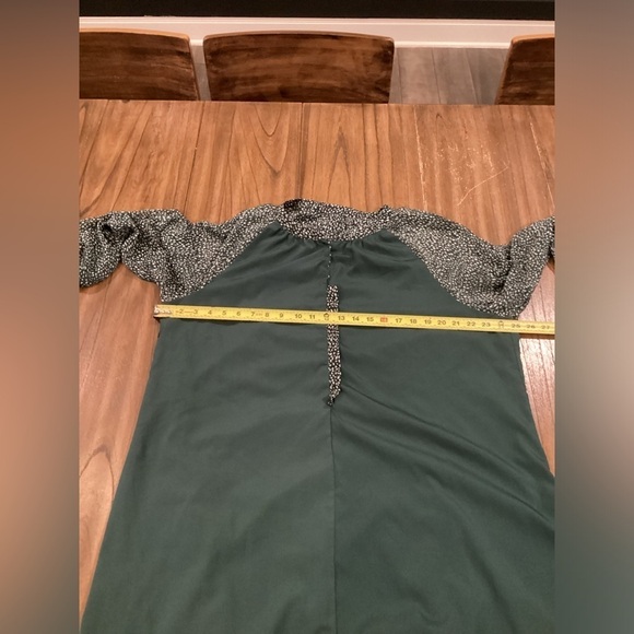 Joie Limited Edition Balloon Long Sleeve Green Flowy Chiffon Fall Mini Dress - Picture 6 of 9